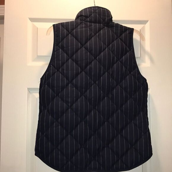 J Crew Navy & White Pinstripe Excursion Vest - Picture 5 of 5